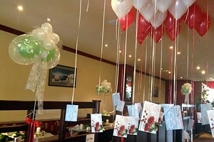 Heliumballons im Restaurant